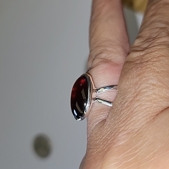 New Hessonite Garnet Sterling Silver Ring size 7 - Picture 2 of 9